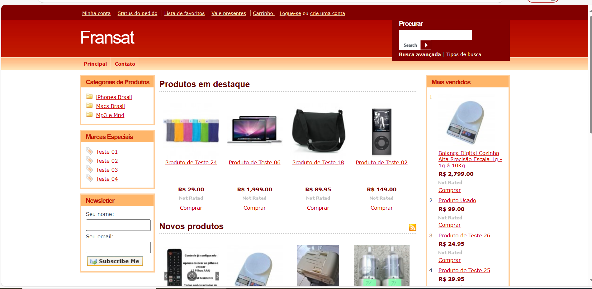 Modelo de loja virtual